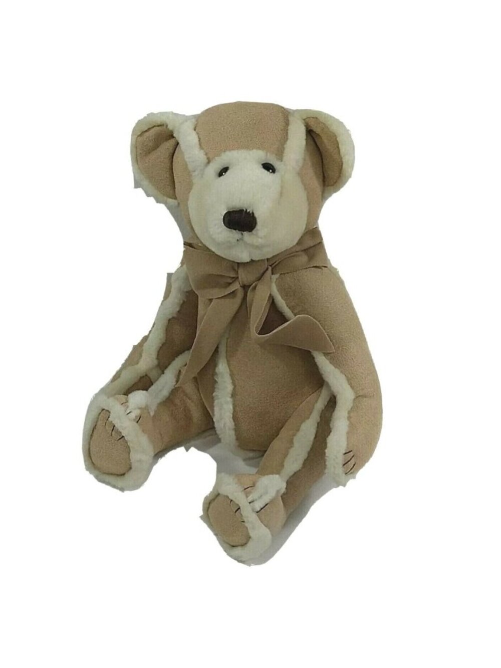 Bath and Body Works Gingerbread Teddy Bear Sitting 9 inch Tan Faux Suede/Fur